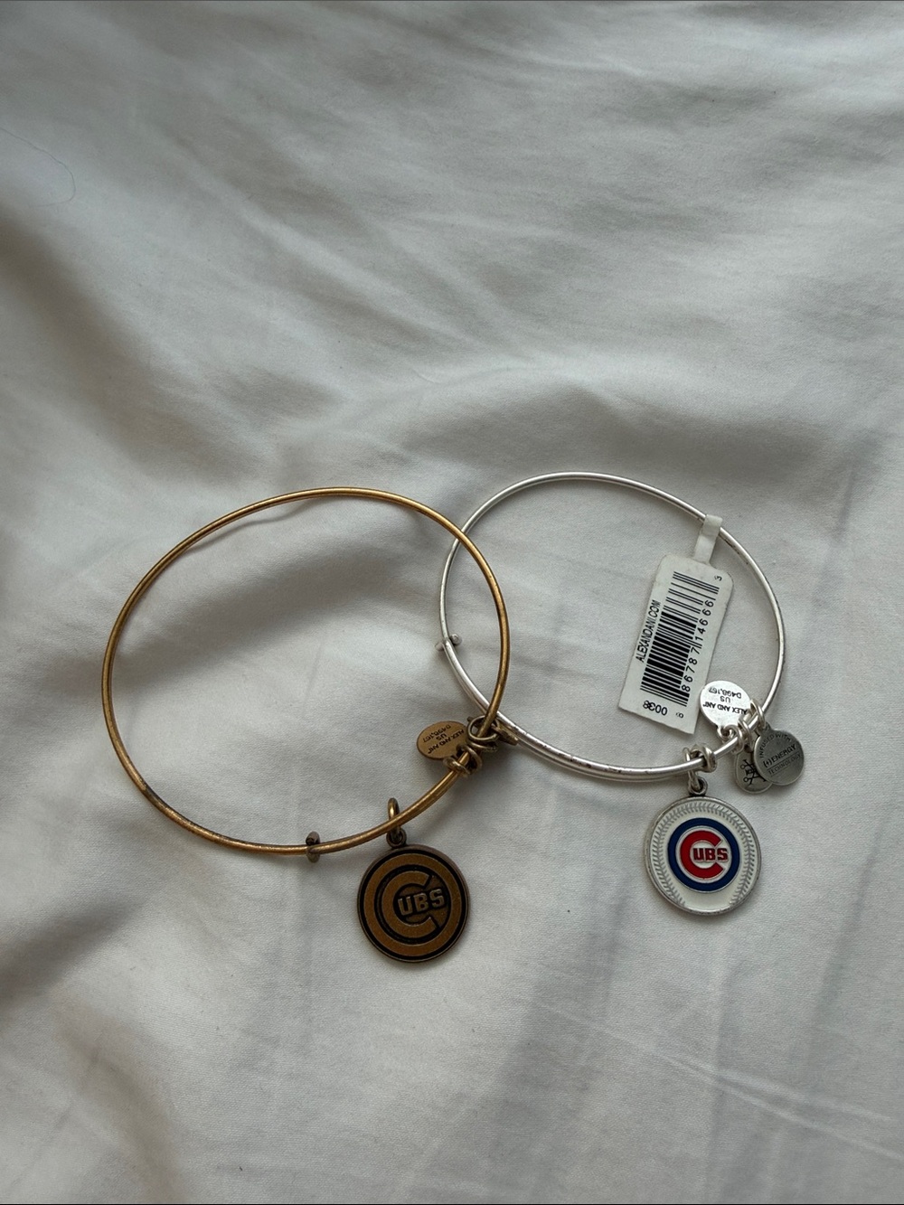 Chicago Cubs Charm Alex & ani Set - Gold & Silver